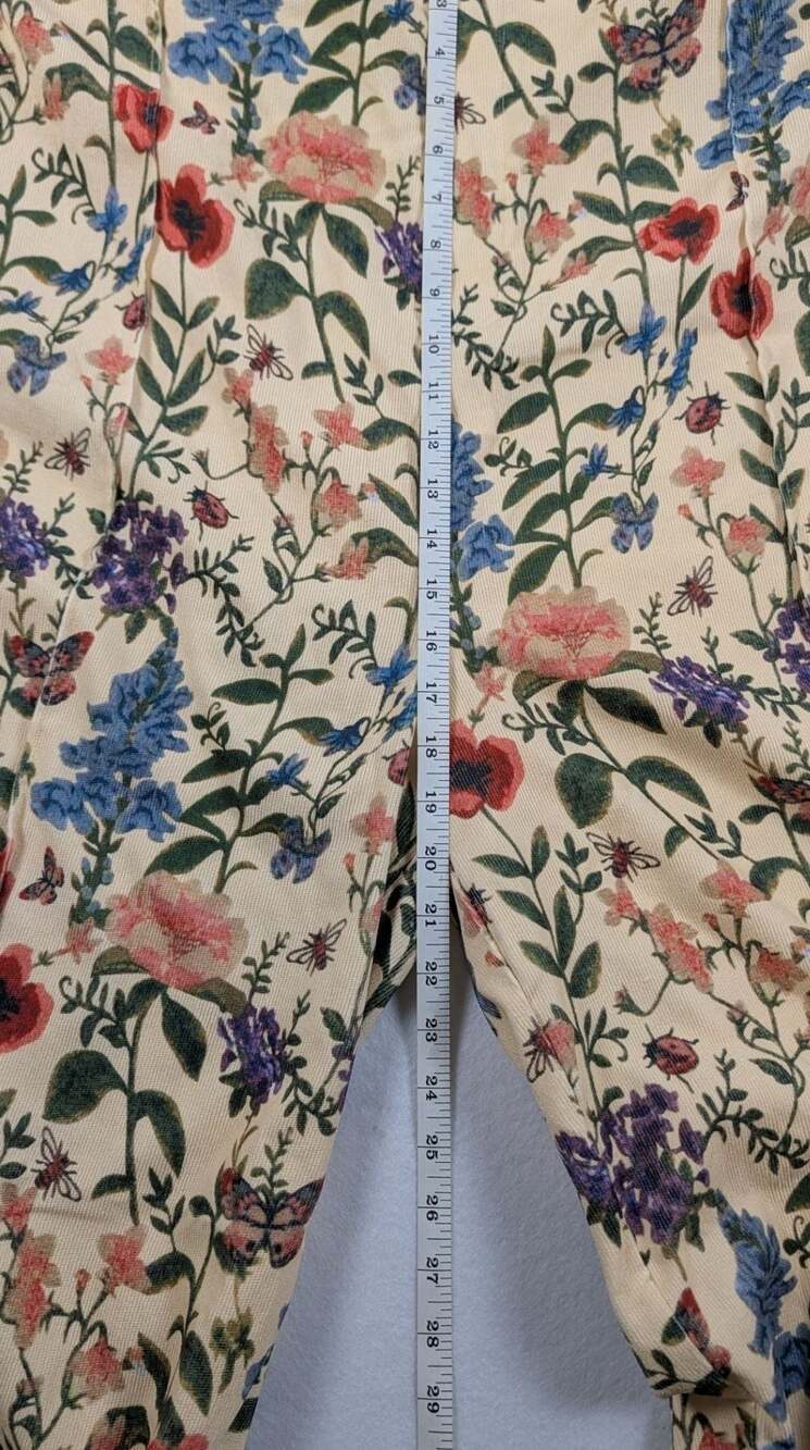 Vintage Floral Print Corduroy Overalls Jumpsuit - Picture 5 of 7